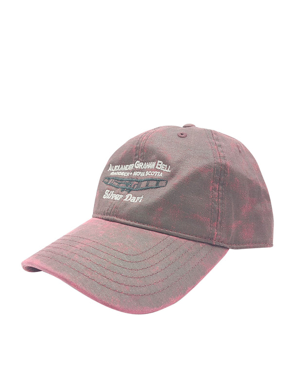 Silver Dart Cap ~ Distressed Look, Red